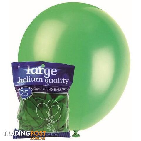 Deep Lime Green - 25 x 30cm (12) Decorator Balloons - 9311965025313