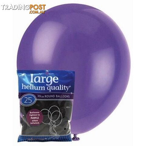 Purple - 25 x 30cm (12) Decorator Balloons - 9311965025467