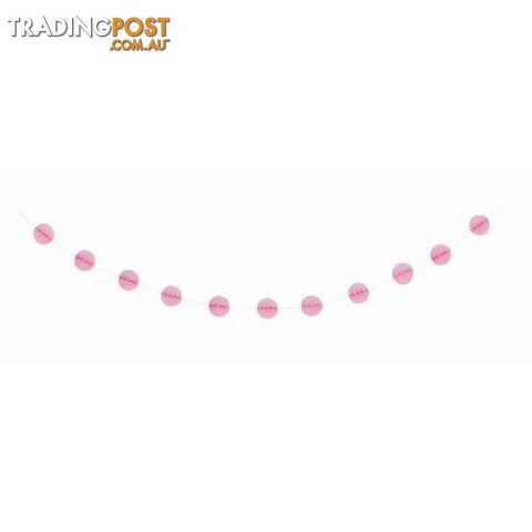 Honeycomb Ball Garland 2.13m (7) - Lovely Pink - 011179633753