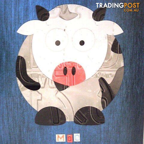 Kids Decor Canvas Prints - 40 x 40cm Cow - 800154
