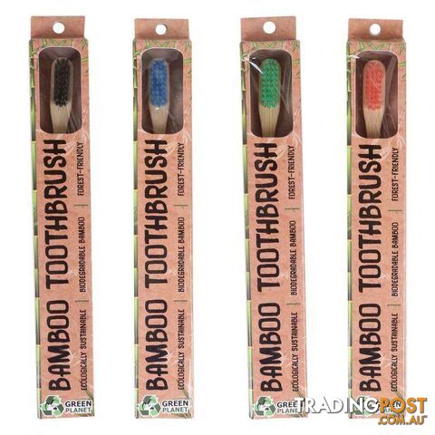 Bamboo Toothbrush Assorted Colours - 9328644054298