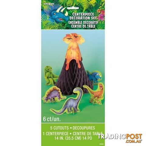 Dinosaur 6 Piece Volcano Centrepiece - 011179583096