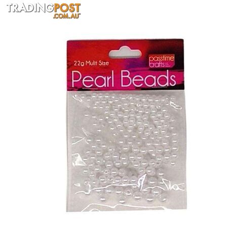 Pearl Beads 3 Assorted sizes 22g 3 Packs in 1 avail in White & Cream - 9348291000486