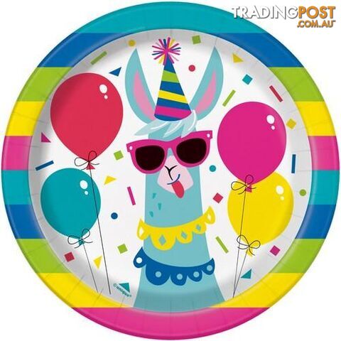 Llama Birthday 8 x 18cm (7) Paper Plates - 011179732241
