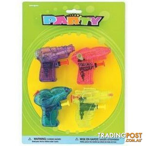 4 Glitter Water Pistols - 011179030637