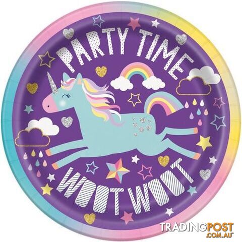 Unicorn Party 8 x 18cm (7) Paper Plates - 011179724949