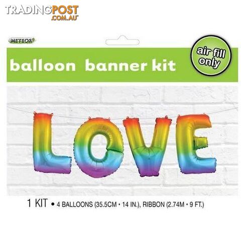 Love Rainbow 35.5cm (14) Foil Letter Balloon Kit - 9311965754657