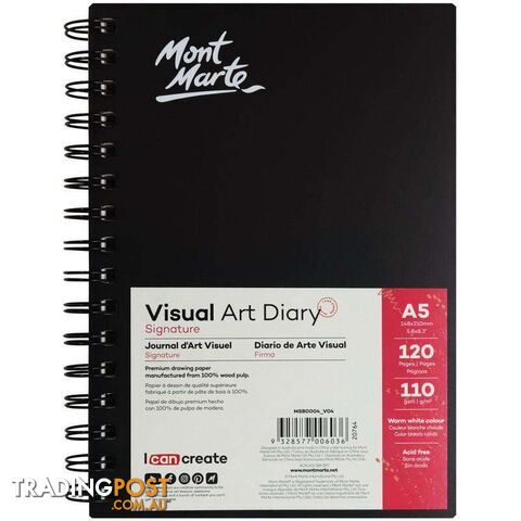 Signature Visual Art Diary 110gsm A5 120 Page - 9328577006036