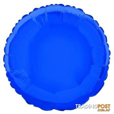 Royal Blue Round 45cm (18) Foil Balloon Packaged - 011179533343
