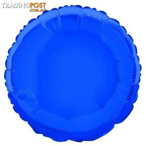 Royal Blue Round 45cm (18) Foil Balloon Packaged - 011179533343