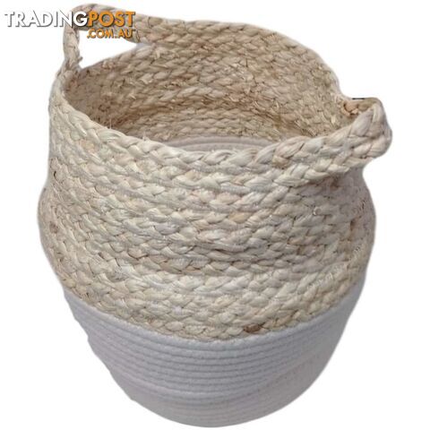 Maize With Cotton Rope Storage Basket 30Hx24W - 800884