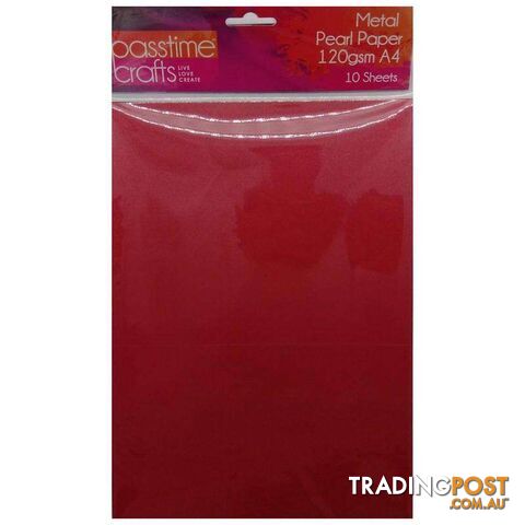 Metal Pearl Paper 120gsm A4 Red 10 Pieces - 800317