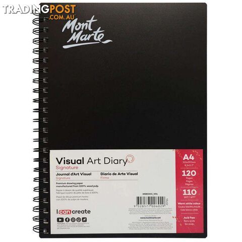 Signature Visual Art Diary 110gsm A4 120 Page - 9328577006029