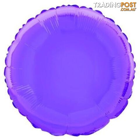 Purple Round 45cm (18) Foil Balloon Packaged - 011179533367