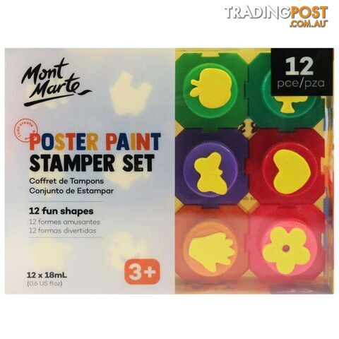 Mont Marte 18ml Poster Paint Stamper Set 12pcs - 9328577032943