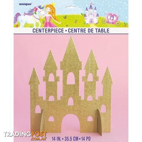 Magical Princess Gold Glitter Castle Centrepiece 35.5cm (14) - 011179583782