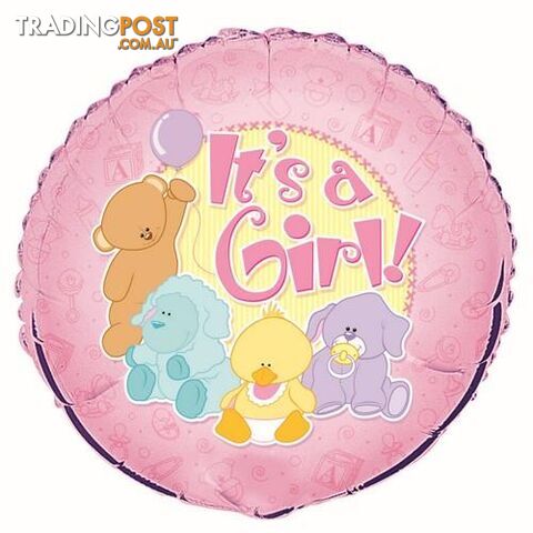 Its A Girl 45cm (18) Foil Balloon Packaged - 011179521975