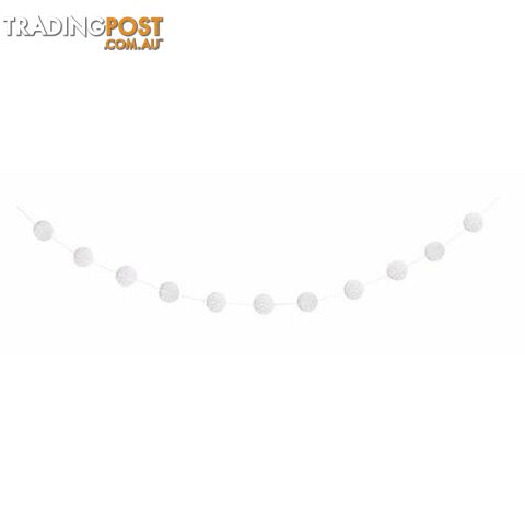 Honeycomb Ball Garland 2.13m (7) - Bright White - 011179633814