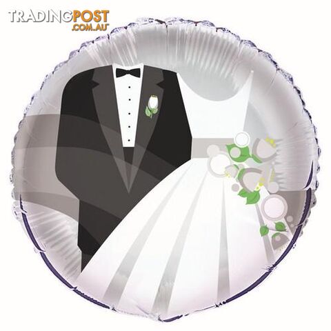 Silver Wedding 45cm (18) Foil Balloon Packaged - 011179457571