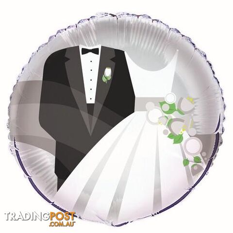 Silver Wedding 45cm (18) Foil Balloon Packaged - 011179457571
