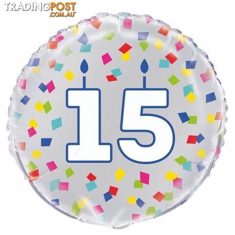 Rainbow Confetti 15 45cm (18) Foil Balloon Packaged - 011179540365