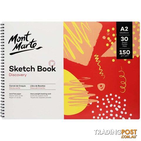 Mont Marte A2 Sketch Book 150gsm 30 Sheets - 9328577039355