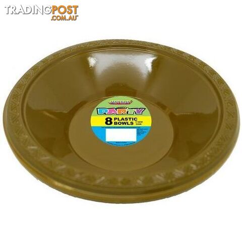 Gold 8 x 18cm (7) Plastic Bowls - 9311965343356