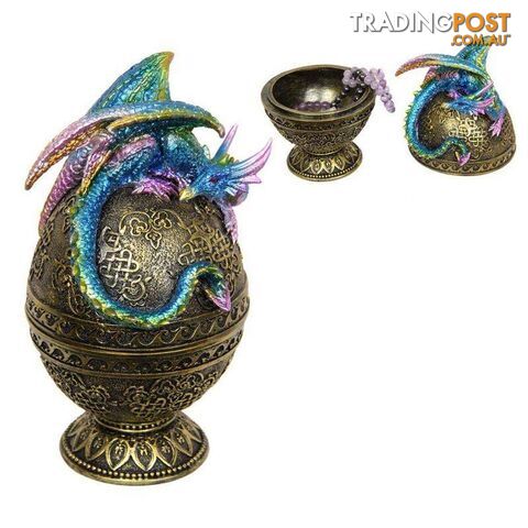 Dragon on Gold Egg Jewelry Box 21cm - 9319844613279