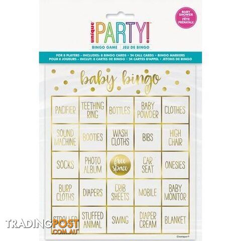 Oh Baby Foil Stamped Bingo Kit For 8 - 011179734108