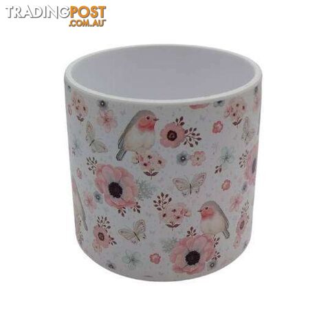 Large Pot Animal Range 16x14cm Bird and Flower Design - 801036
