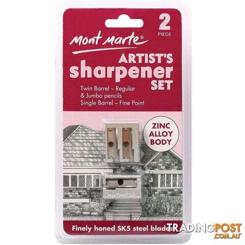 Artists Sharpener Set Zinc Alloy 2pce - 9328577015113