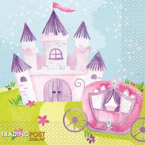 Magical Princess 16 Luncheon Napkins 2ply 33cm x 33cm (13 x 13) - 011179583720