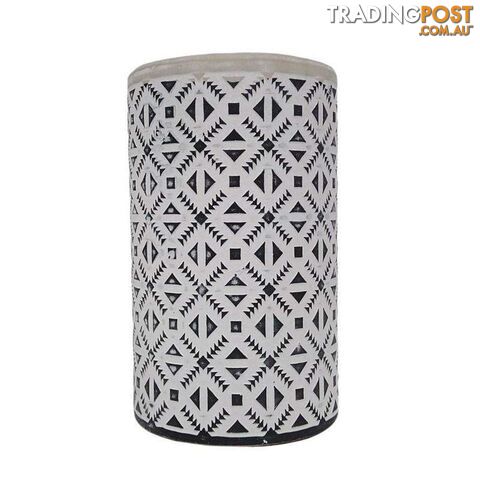 Tall Black & White Pot Vase 13x21cm - 800377