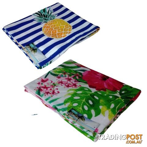 Microfiber Tropical Beach Towel Assorted Designs 70x150cm - 9345709093924