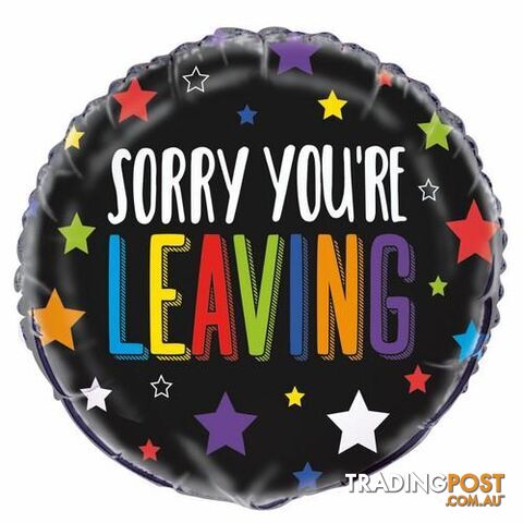 Sorry Youre Leaving 45cm (18) Foil Balloon Packaged - 011179540099