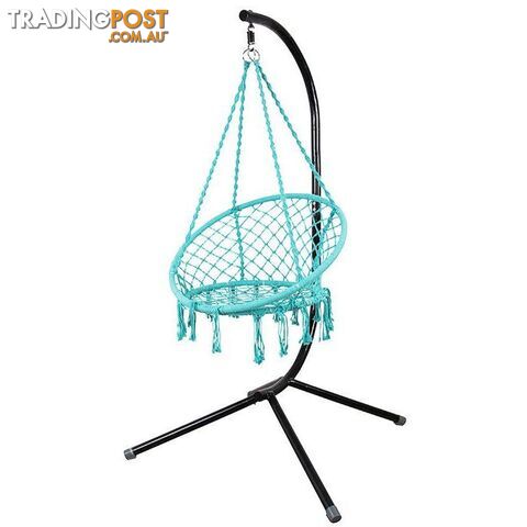 Macarame Turquoise Chair With Stand - 9333527605757