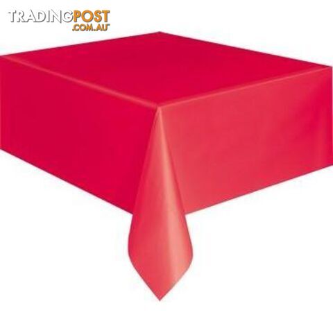 Ruby Red Unique Plastic Tablecover Rectangle 137cm x 274cm (54 x 108) - 011179050949