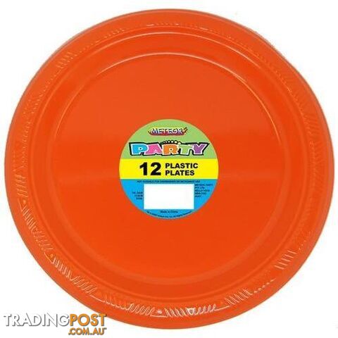 Pumpkin Orange 12 x 18cm (7) Plastic Plates - 9311965320715