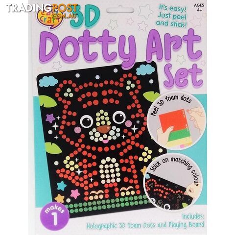3D Dotty Art Set Assorted 6 Designs - 800674