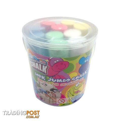 10PK Jumbo Chalk In Plastic Tub - 9332625003731