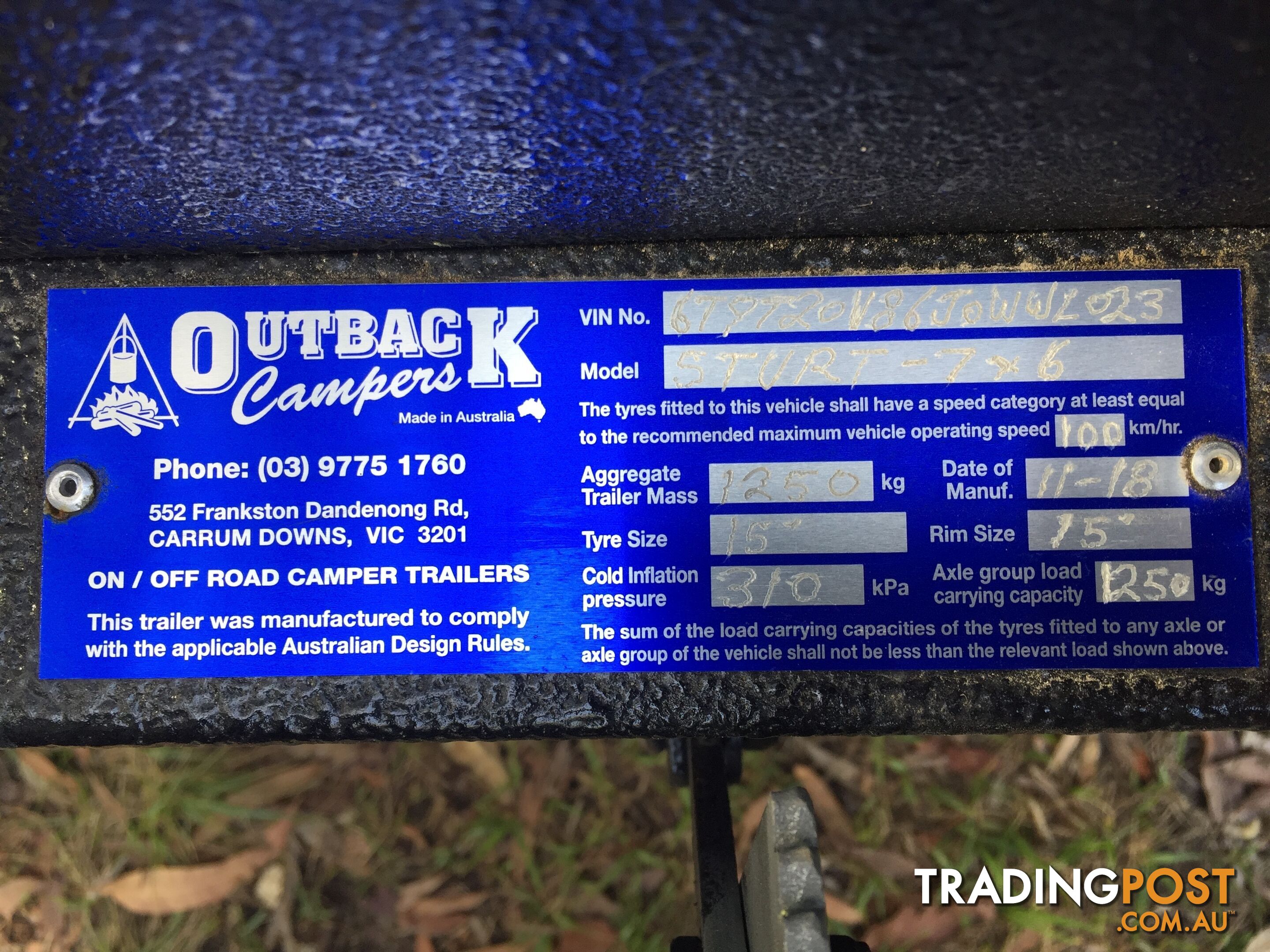 2018 Outback Campers Sturt Camper Trailer Off Road