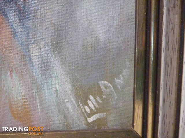 Small girl with dog, original oil , signed Lilli**NOW 20% OFF** - photo 3 of 4