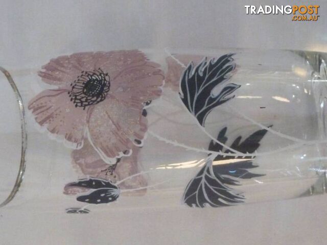 Set of 6 Drinking Tumblers with handpainted? flowers - photo 4 of 5