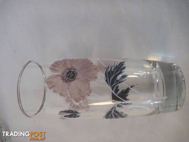 Set of 6 Drinking Tumblers with handpainted? flowers - photo 5 of 5