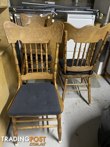 8 x vintage pine kitchen chairs