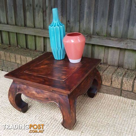 Distressed Timber Square Coffee Side Table