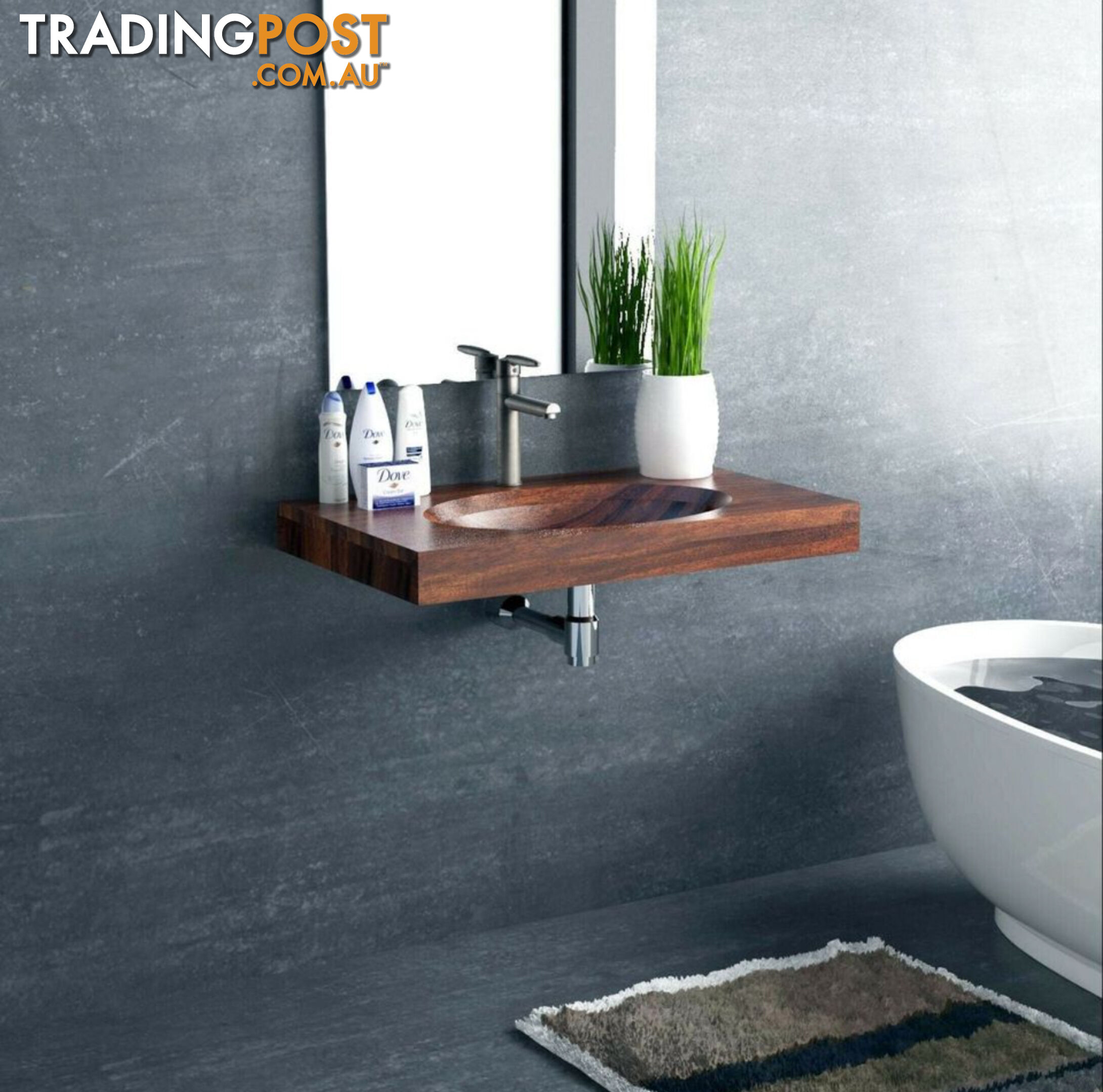 Wall Hung Bathroom Vanity Teak Wood (design 2)