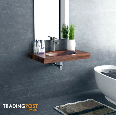 Wall Hung Bathroom Vanity Teak Wood (design 2)