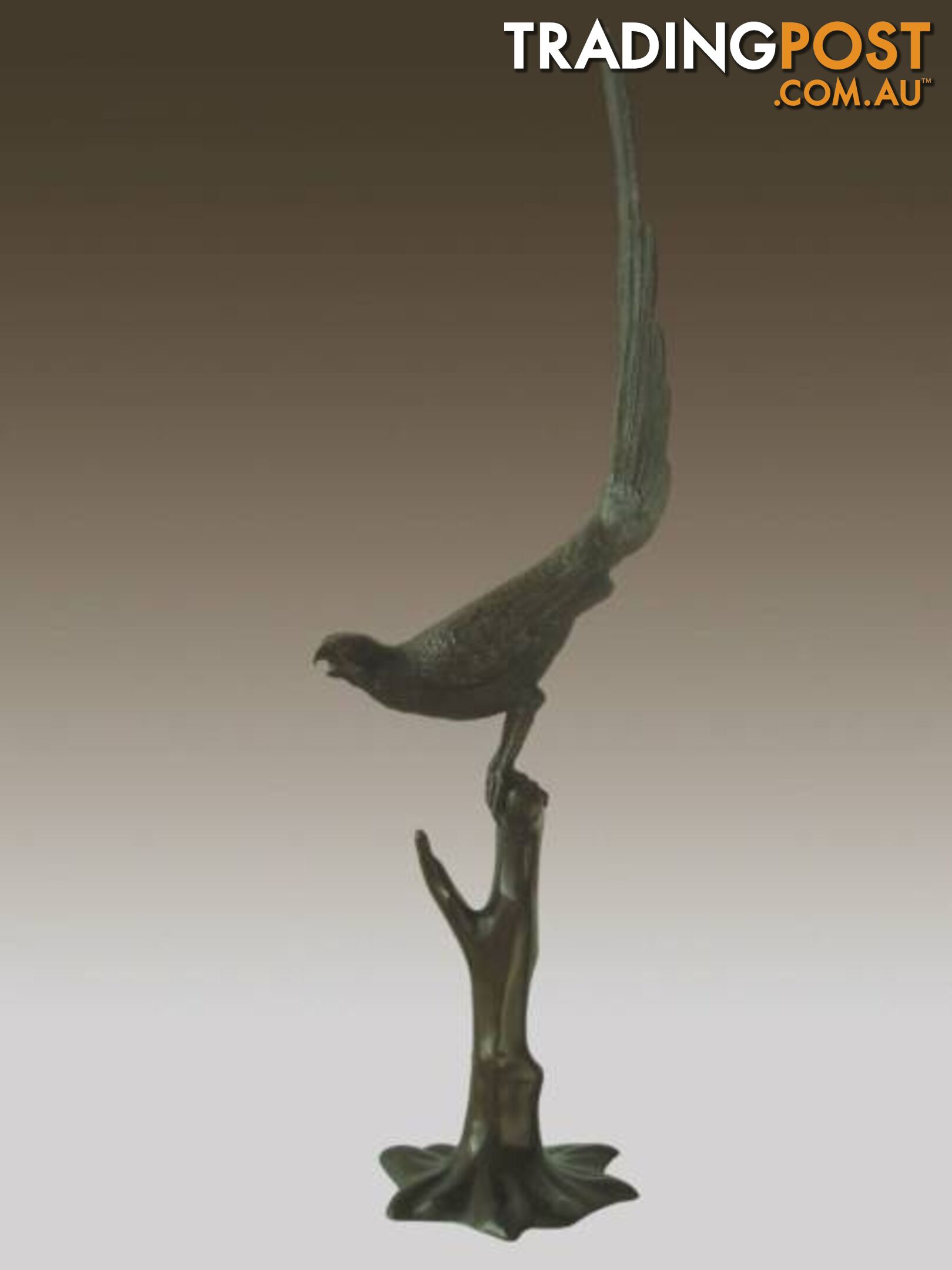 Pheasant On Tree Sculpture Art Deco