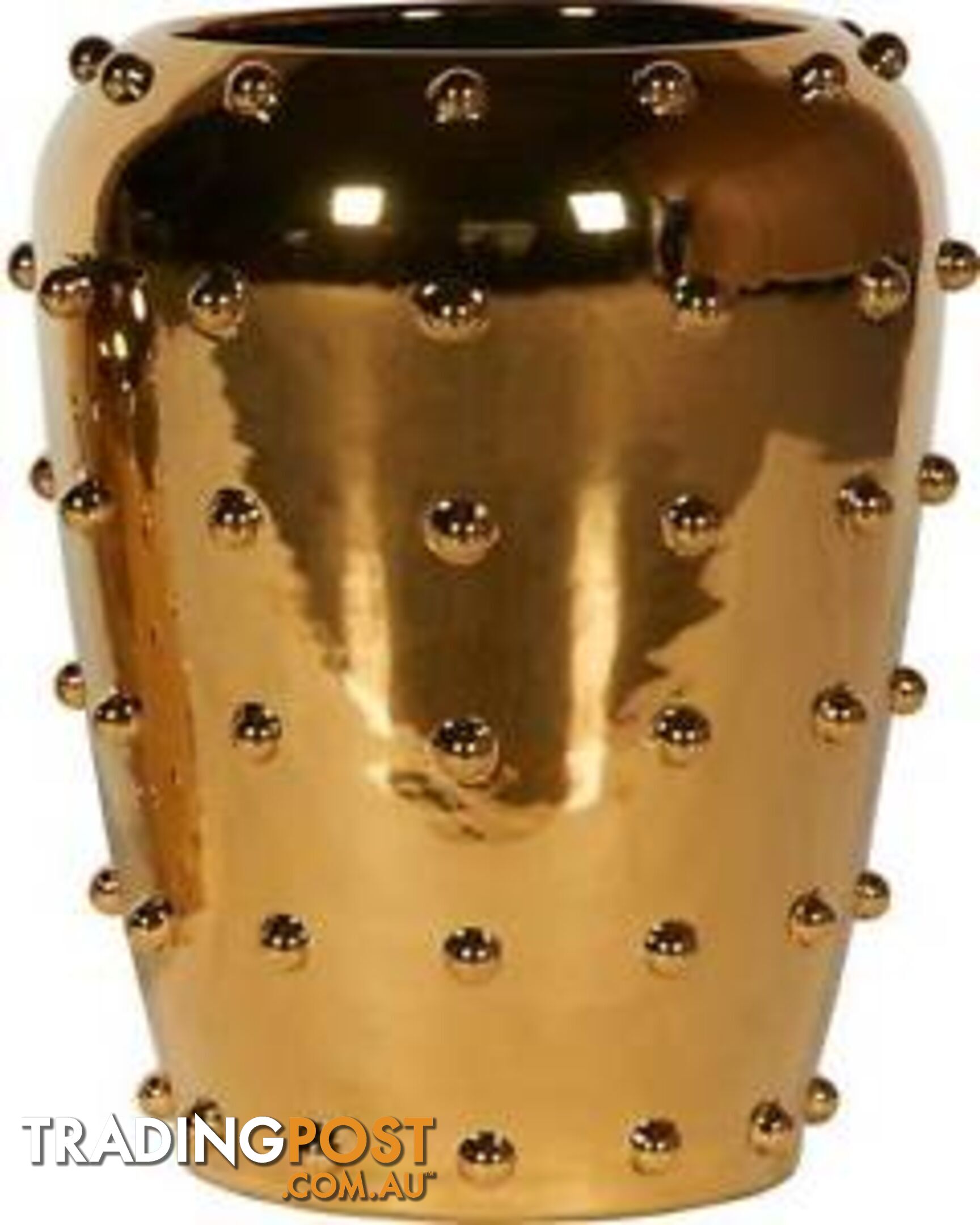 Large Sunset Gold Studded Ceramic Vase